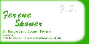 ferenc sponer business card